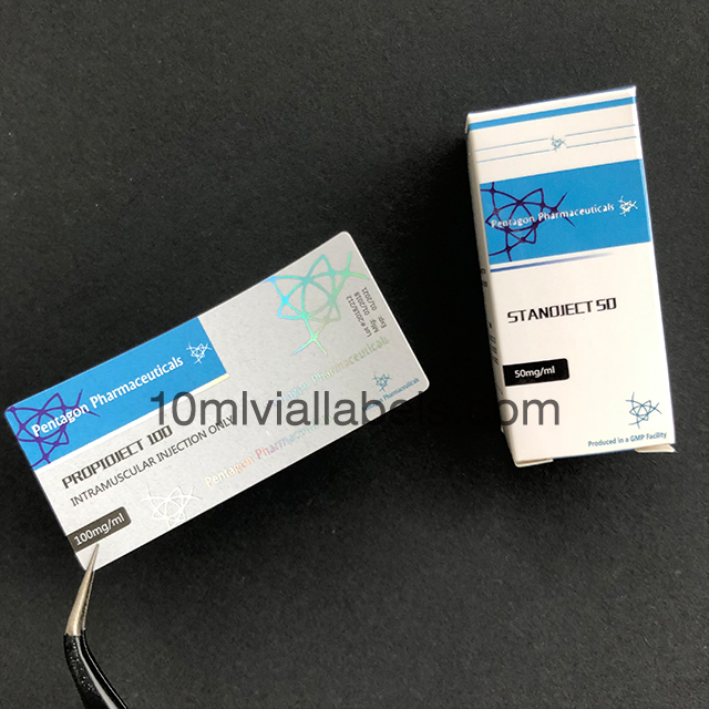 hologram vial labels and boxes