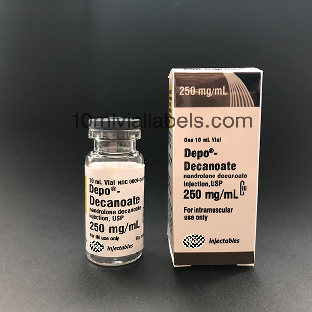 deca vial labels and boxes