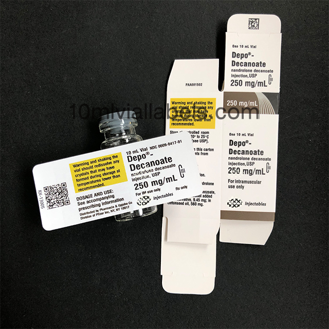 injectable vial labels and boxes